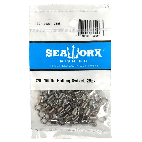 2/0, 160lb, Rolling Swivel, 25pk
