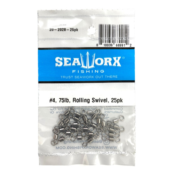 #4, 75lb, Rolling Swivel, 25pk