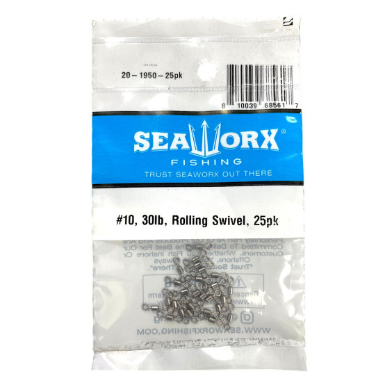 #10, 30lb, Rolling Swivel, 25pk