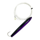 6" Cedar Plug, purple/black, rigged with 8/0 hook