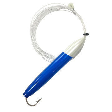 6" Cedar Plug, Blue/White, rigged, 8/0 hook