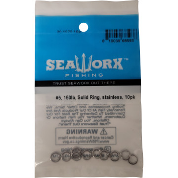 #5, 150lb, Solid Ring, stainless, 10pk